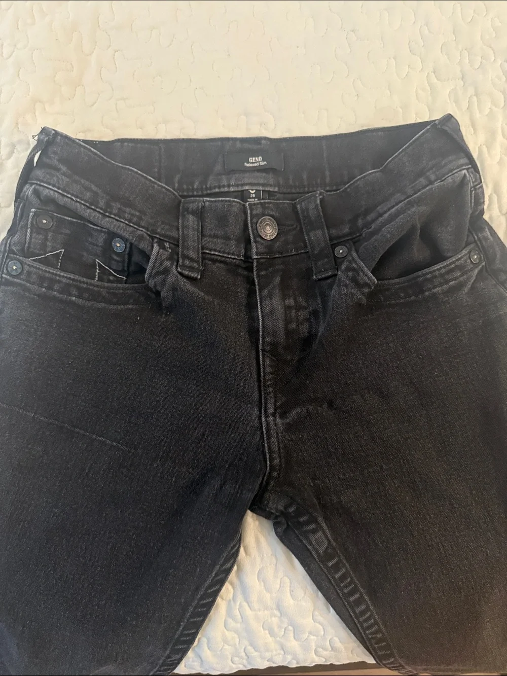 True Religion Men's Relaxed Black Jeans